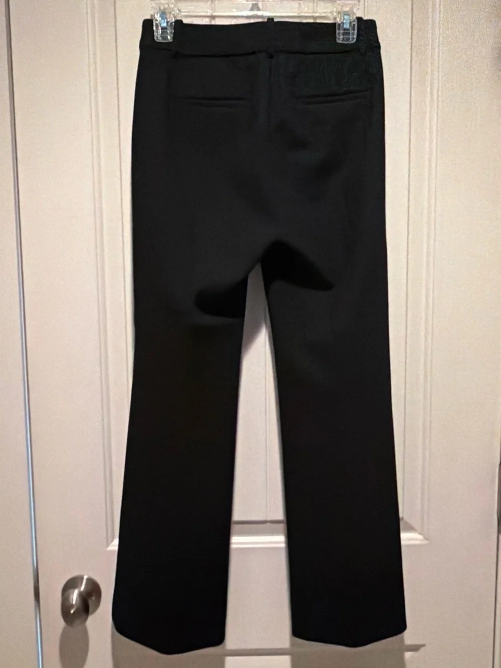 J. Crew Black Tailored Straight-Leg Trousers